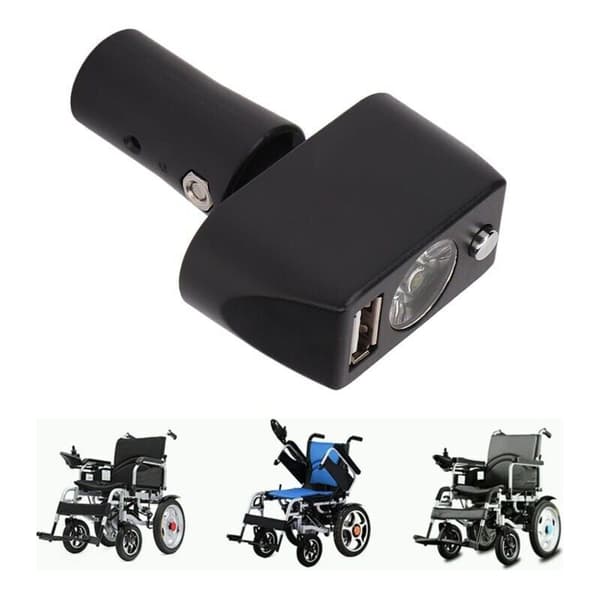 Elektrisk kørestolslys - 3-bens XLR-hoved USB-opladning LED-kørestolsbelysningscontroller med justerbart vinkeldesign