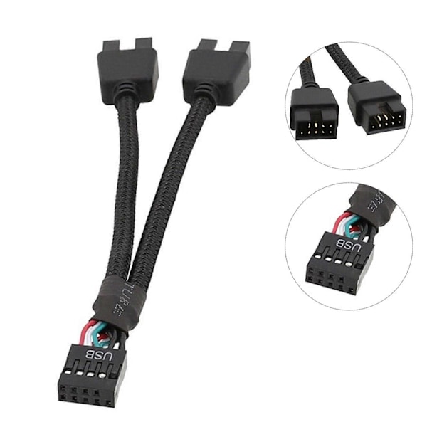 Bundkort USB 2.0 9-pin Header 1 til 2 Udvidelseshub Splitter Adapter ConvertGu