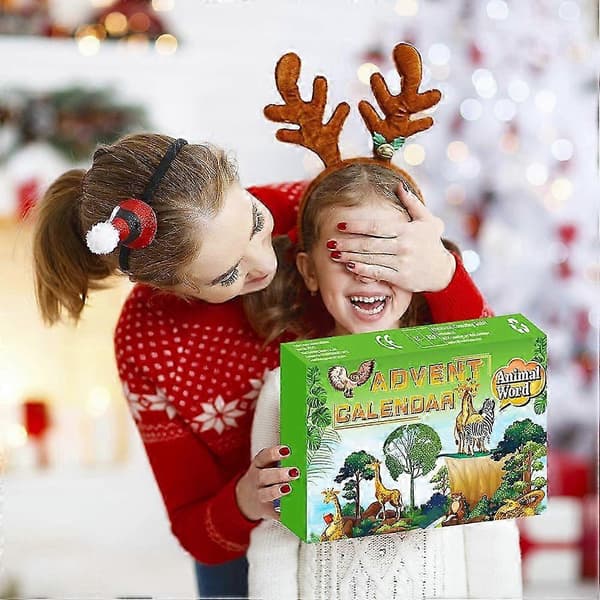 Julekalender Realistiske Dyrefigurer Leker 24 Dager Nedtelling til Jul Dyrefigurer Leker for Barn Gutter Jenter