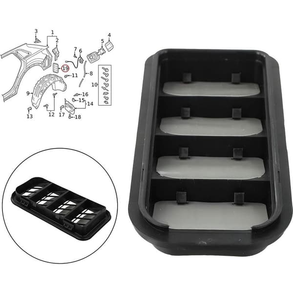 Ventilationsgitter til GOLF MK7 (2015-2021), bageste sidepanel, OEM varenummer 7N0819465F, lavet af robust ABS-materiale