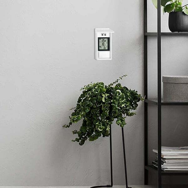 Digital max-min-termometer, väderbeständig, lämplig för inom- och utomhusbruk, vit