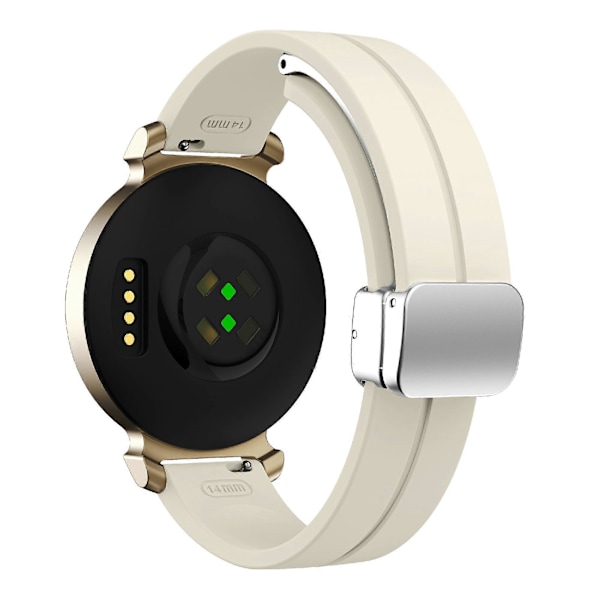 Silikonarmband för Garmin Lily 2 med Magnetisk Vikbar Spänne Starlight Silver Buckle