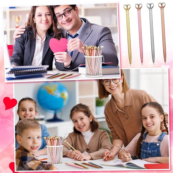20 stk. Valentinsdag Kuglepenne Hjerteformede Metalpenne Valentinsdagsgaver Hjerte Dekorative Kuglepenne til