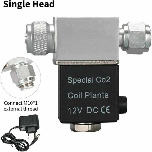 CO2-flaske og akvarietilbehør - Akvarium magnetventil - CO2-system - DC 12V regulator - Utgang - Kobles til M10 - 1\" utvendig gjenge