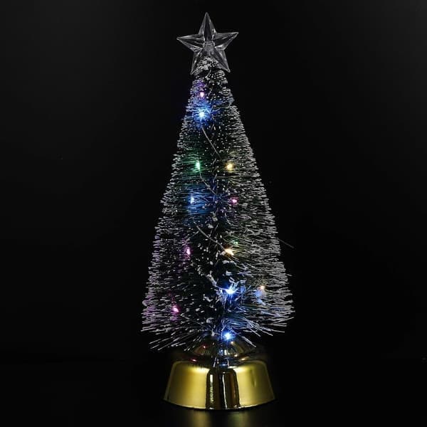 Oplyst trædekoration Lysende juletræsornament Julefester Plast 10x10x25cm