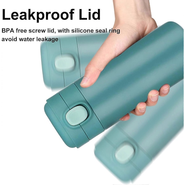 350 ml Reseterbar Reseflaska Isolerade Termosmugg Rostfritt Stål Läcksäker Flask Tumlare för Varma och Kalla Drycker (Blå)