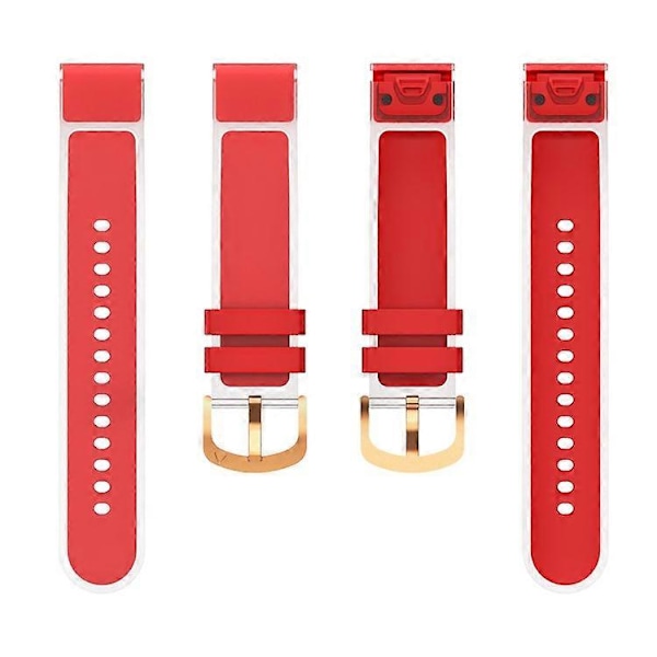 Kompatibel med Garmin Fenix 7S QuickFit 20mm Transparent Design Klockarmband Justerbart Silikonband Red