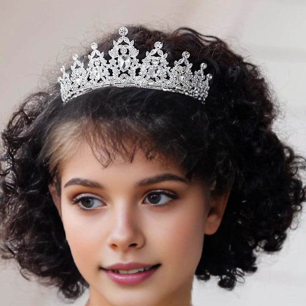 Retro Faux Krystall Krone Bryllup Brude Tiara Dronning Krone Buede Ender Prinsesse Krone Tiara Ballhode Black
