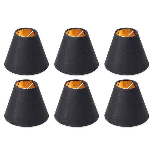 2023 Nya (6-pack) Små Lampskärmar, Modern och minimalistisk design, Svart med guldfoder