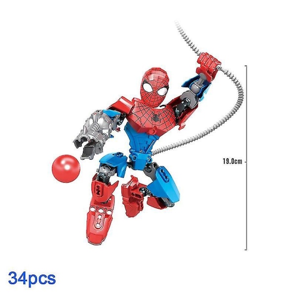 24 cm leksaksbyggsten Superhjälte Spider Man American Captain Brick Action Figur Montering Stor docka Modell Barn KSZ318-2