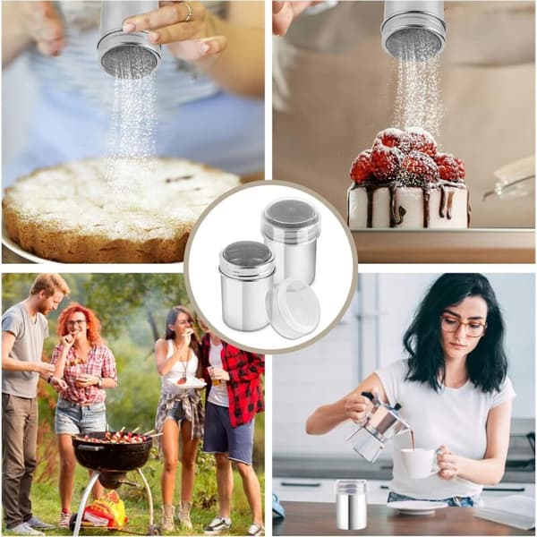 Florsockerströare, Kakaoströare, Sockerströare för florsocker, med lock, lämplig för matchapulver, kakaokryddpulver, cappuccinosocker