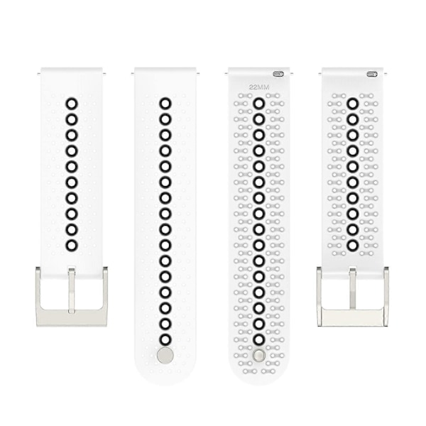 Farverig hul silikonerem til Suunto 9 Peak White Black