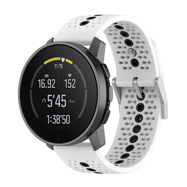 Farverig hul silikonerem til Suunto 9 Peak White Black