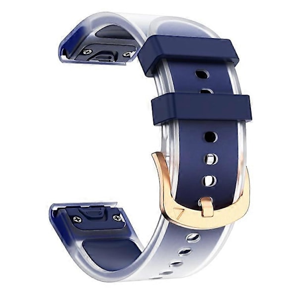 Kompatibel med Garmin Fenix 7S QuickFit 20mm Transparent Design Klockarmband Justerbart Silikonband Blue