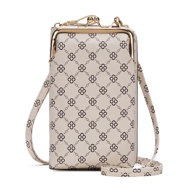 Dame Skulderveske Crossbody Trykt Lommebok Mini Telefonveske - spot salg Beige Beige