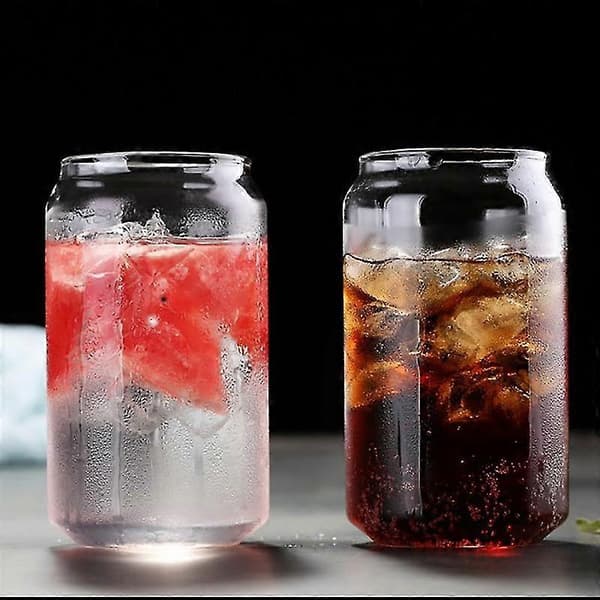 4-pack Burkformade Glas Trendiga Vatten Mjölk Enkla Koppar Ölglas Shake Glas Dessertkopp Cola Mugg, 4