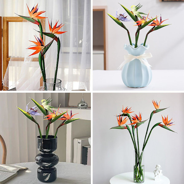 Konstgjord Blomma Livsliknande Paradisfågel Non-fading Och Lågt Underhåll Heminredning Green