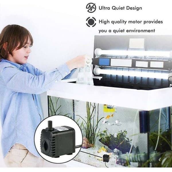 Dränkbar vattenpump, 600L/H 8W vattenpump, för akvarium, bordsfontäner, dammar och hydroponiska system