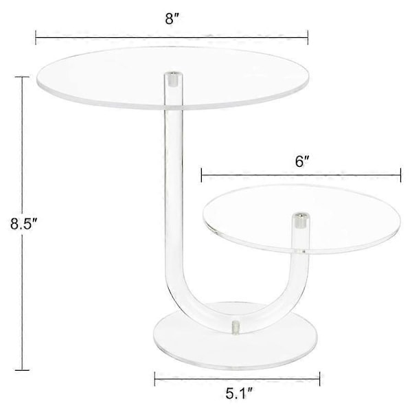 2-lags Cupcake Display Stand Rund Akryl Kagehylde DIY Slik Dessert Tårn Rack Bryllupskage Dekoration