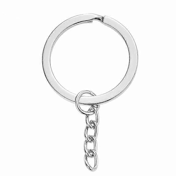 50-pack - Nyckelringar 25mm - Kort Kedja Silver