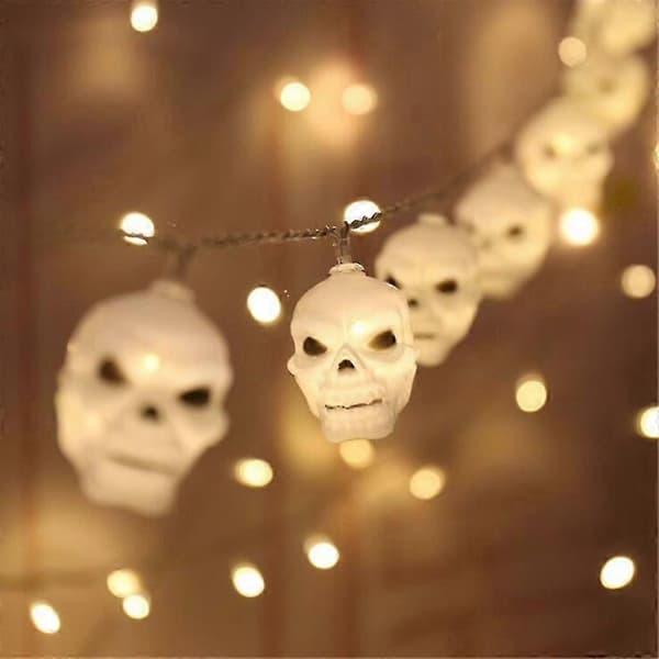 Halloween Skull Lights LED Lyslenke Halloween Dekor Props