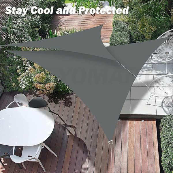 Solsejl Awing 2x2x2m Trekantet Baldakin 98% UV-beskyttelse med Gratis Reb Grey