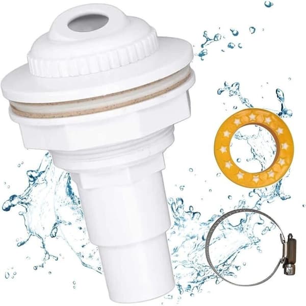 Poolreturmunstycke, sugmunstycke med 38/32 mm slanganslutning, poolsugmunstycke, för dränering