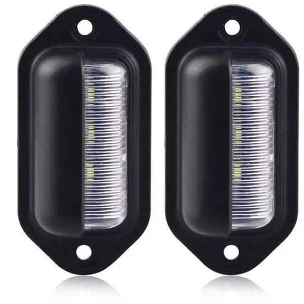2 STK LED Nummerpladelys, Vandtæt 6 LED Bageste Nummerpladelys, Til Lastbil Varevogn Trailer Biler Køretøj (Hvid)