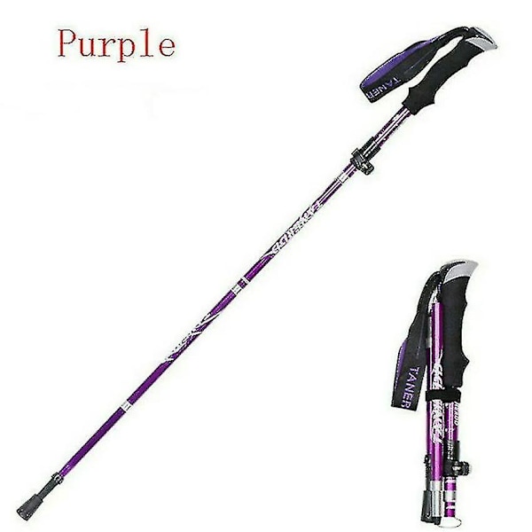 5-osainen kokoontaitettava vaellussauva kävelykeppi retkeilyyn Naturehike Antishock-YUHAO purple 110-130cm