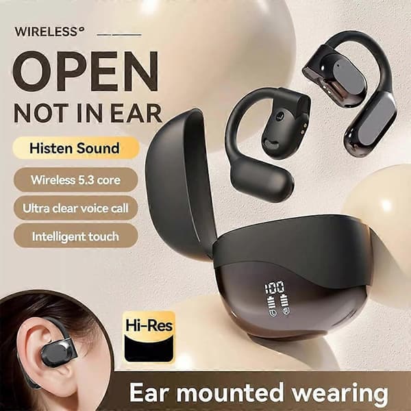 Trådløst Bluetooth-headset til rejser, forretning og læring Black
