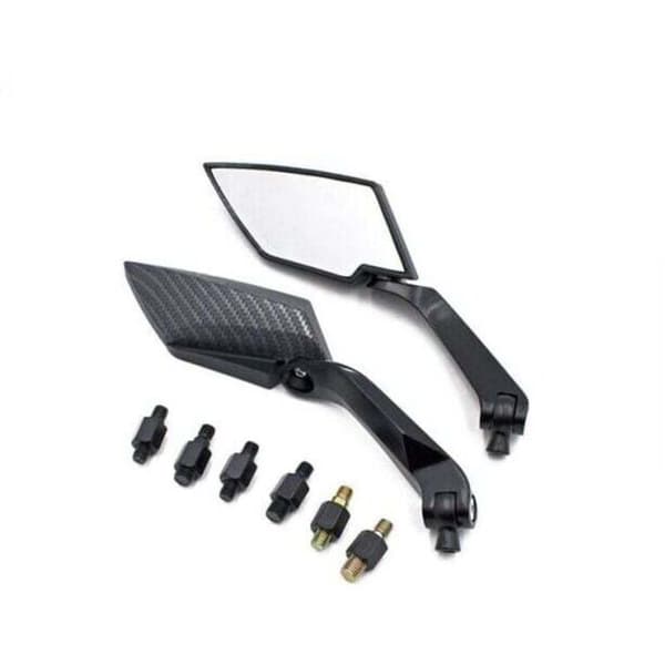Motorcykelbackspegel, universal svart aluminium, 1 par
