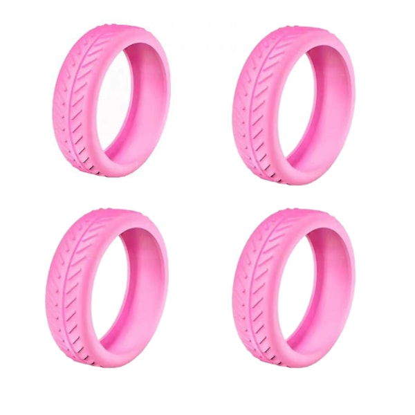 Mjuka silikonhjulskydd för resväska, ljuddämpande hjulskydd för affärsresor Pink 4pcs