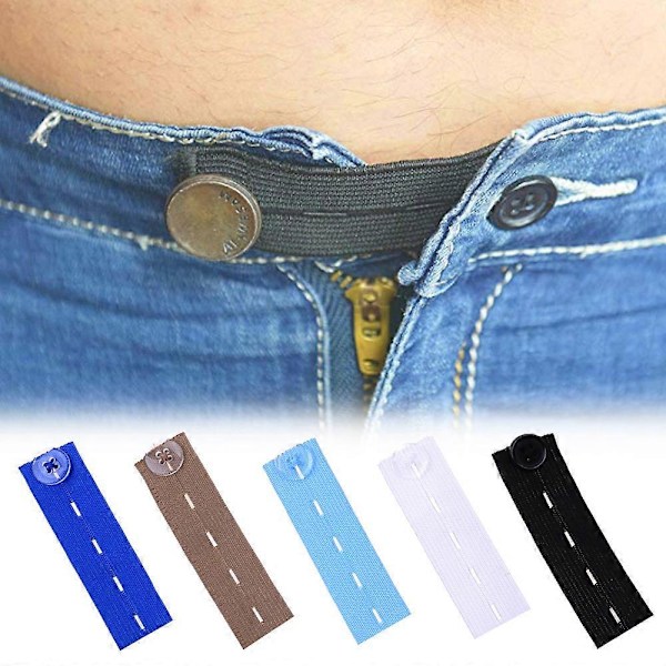 10 st Elastisk Midjeförlängare Justerbar Praktisk Stretch Tyg Bälte Åtsittande Byxor Midjebandsförlängare För Jeans