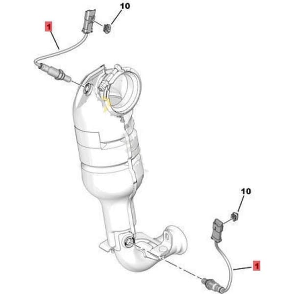 Lambdasondeføler 9673438580 for Peugeot 208 308 2008 301 2012-2016 2015 2014 2013 Lambdasondeføler Lambdasondeføler