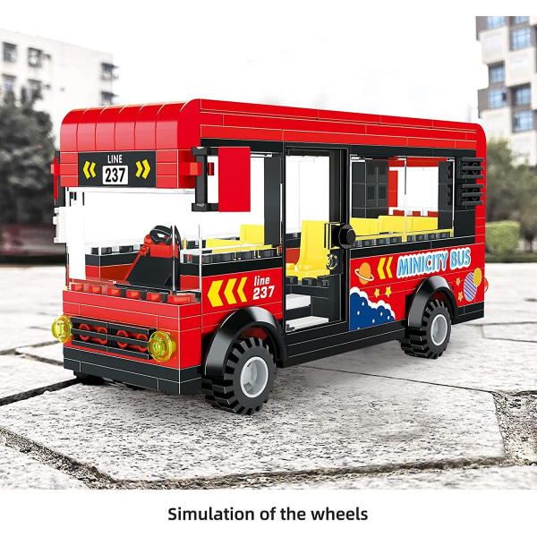 Skolbussleksaker för barn Barn Byggklossar London Bussfordon Modellbarn Kreativa bilpresenter Bygglekset (intercitybuss)