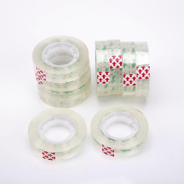 12 rullar transparent kontorstejp, 18 mm x 26 m, transparent kontorstejp liten tejp blomtejp