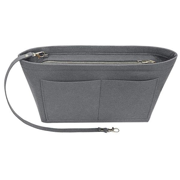 Filt Indsats Taske Make up Organizer KHAKI - log khaki khaki