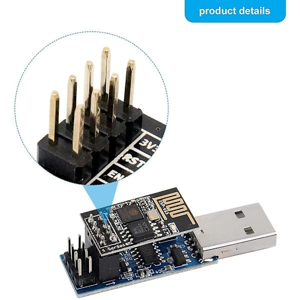 USB til ESP8266 Breakout Ch340c Esp-01 Esp-01s Prog Wifi Programmer Nedlaster Adapter med Reset Au