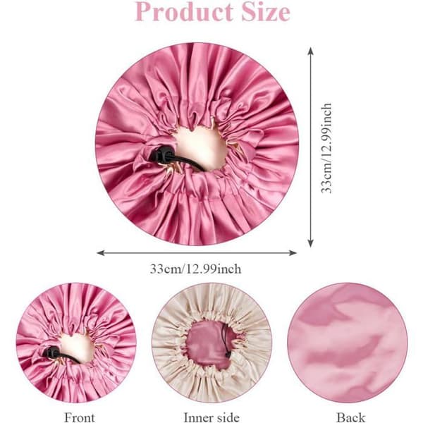 Satin Hårhætte - Pakke med 2 eller 4 - Polyester Nylon - Justerbar Snøre - Nat- og Hjemmepleje - 31