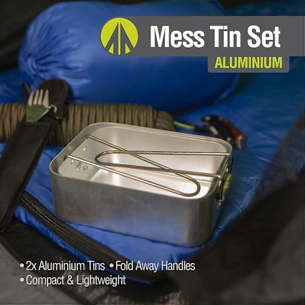 Sæt med 2 Nesting Aluminium Madkasser til Camping & Madlavning