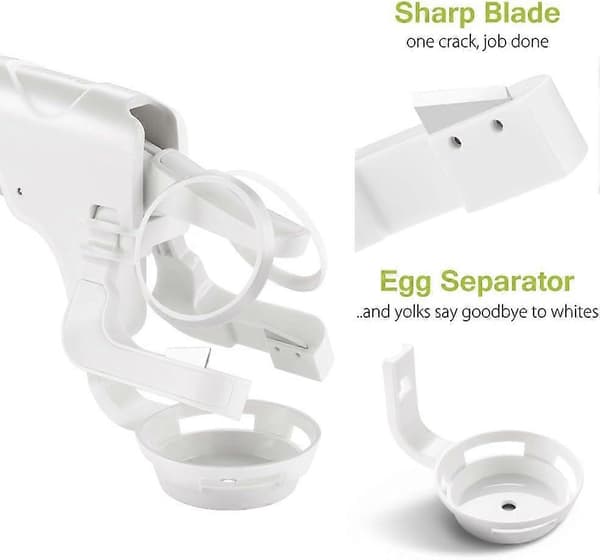 2-pack äggknäckare äggskivare utan delare, äggknäckare pryl present till köket, äggula proteinseparator i vitt