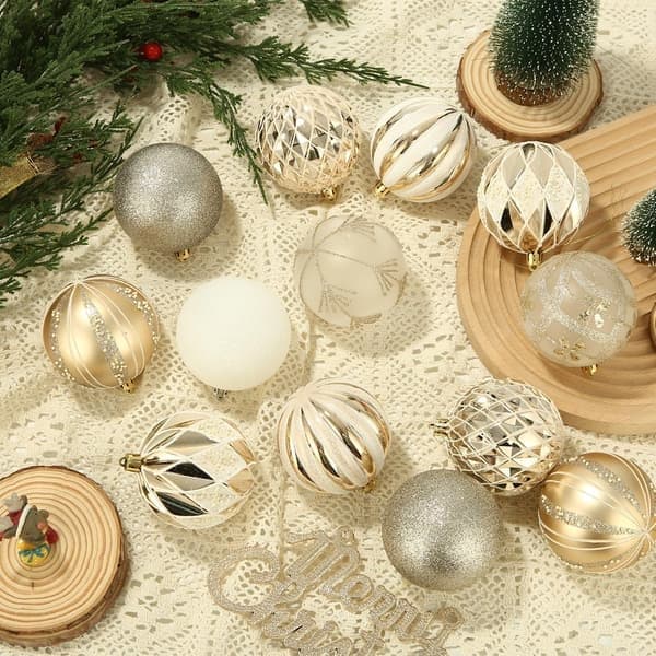 16 st julgransprydnader, okrossbar hängande dekoration, plastdekoration