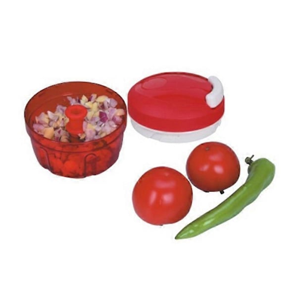 Pull Chop Hakker/manuel Foodprocessor med snoretræk mekanisme Løgskærer Rød