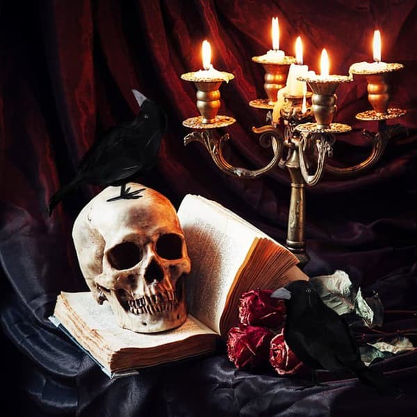 Sæt med 3 Halloween-ravne, naturtro dekorationer, velegnet til udendørs Halloween-festpynt.