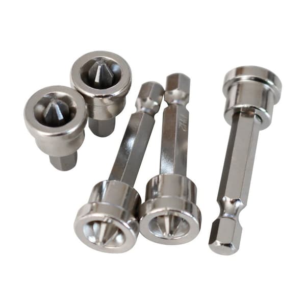 Bitssett med dybdestopp for gipsplater, flerfarget, 6,3 mm (1/4\") utvendig sekskant, PH2 krysshode - 6 deler, lite
