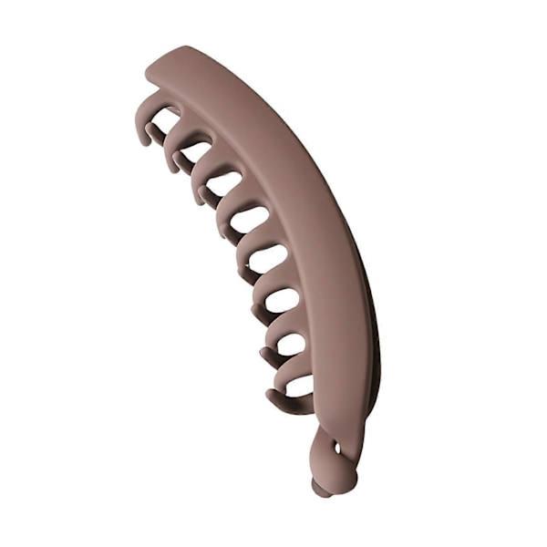 Bananformet Hårnål Dobbel Rad Anti-skli Tann Design Hårklemme Ensfarget Frostet Tekstur Stor Bak Hode Tvist Hårklo Coffee