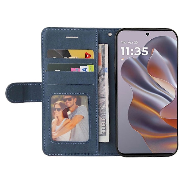 KT Leather Series-1 Motorola Edge 50 Neo 5G:n nahkainen suojakotelo, väriyhdistelmä, lompakko ja teline Multicolor Style B