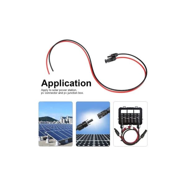 12 AWG solpanelsförlängningskabel med MC4 hon- och hankontakter adapterkit (5m röd + 5m svart)