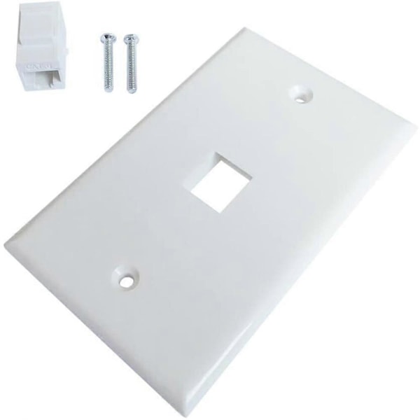 2-pakkaus 1-porttinen Ethernet-seinälevy, seinälevy RJ45 naaras-naaras inline-liittimellä