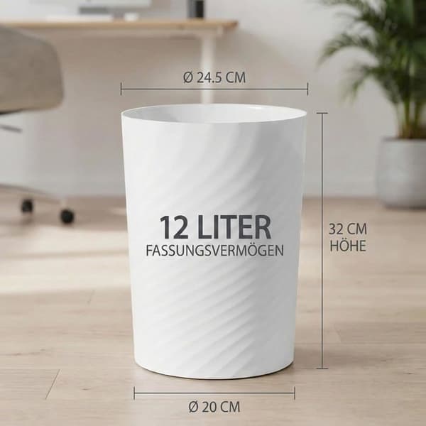 12L Affaldsspand, Mørkeblå, Robust Plast, Kompakt Design til Kontor, Soveværelse, Køkken
